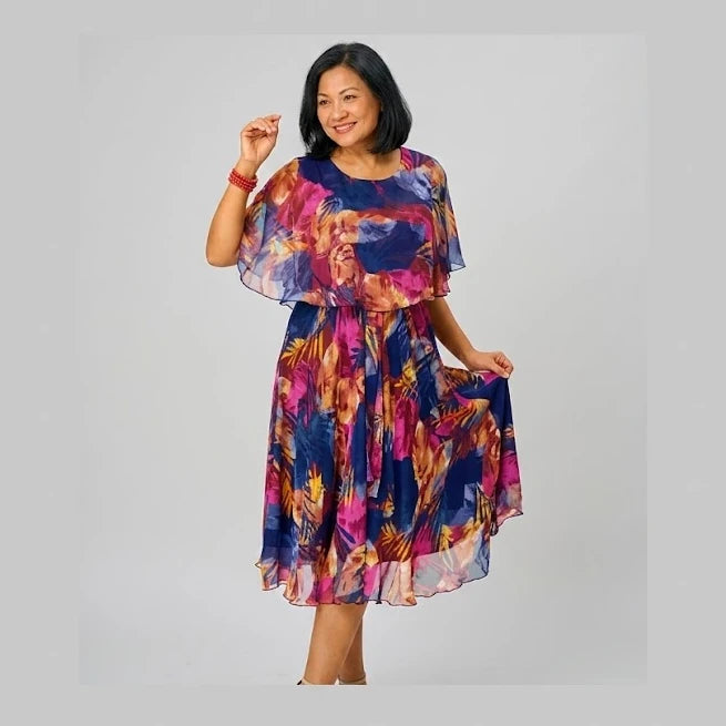 BARBARA | COMFORTABLE PLUS SIZE CHIFFON DRESS