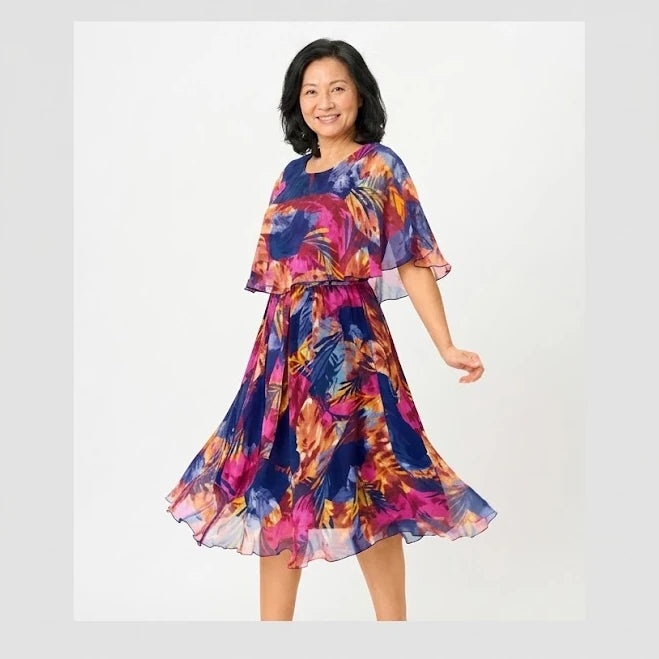 BARBARA | COMFORTABLE PLUS SIZE CHIFFON DRESS