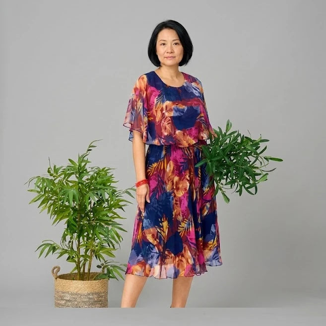 BARBARA | COMFORTABLE PLUS SIZE CHIFFON DRESS