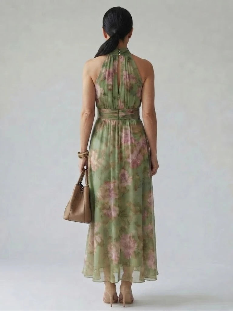 Mirelle | Gathered Halter Midi Dress