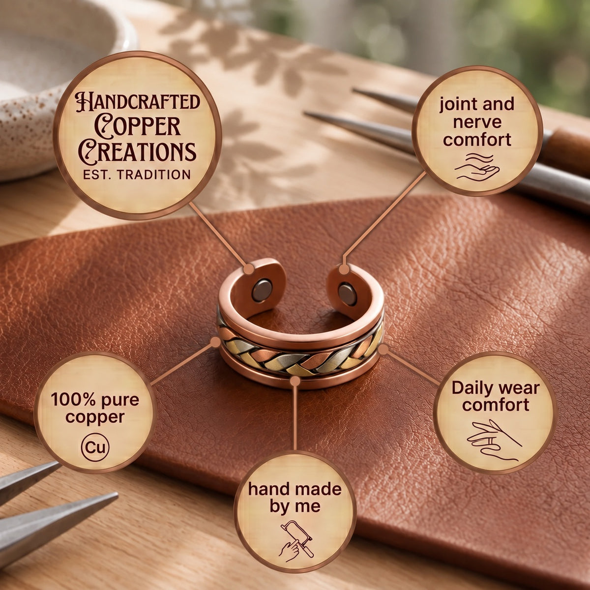Braid Copper Ring
