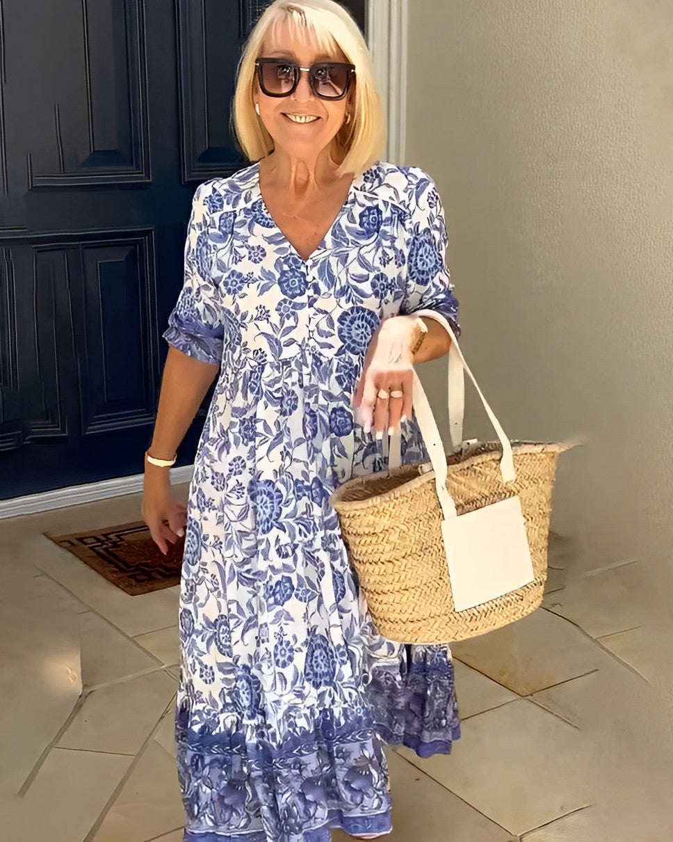 Keisha | V-Neck Floral Maxi Dress