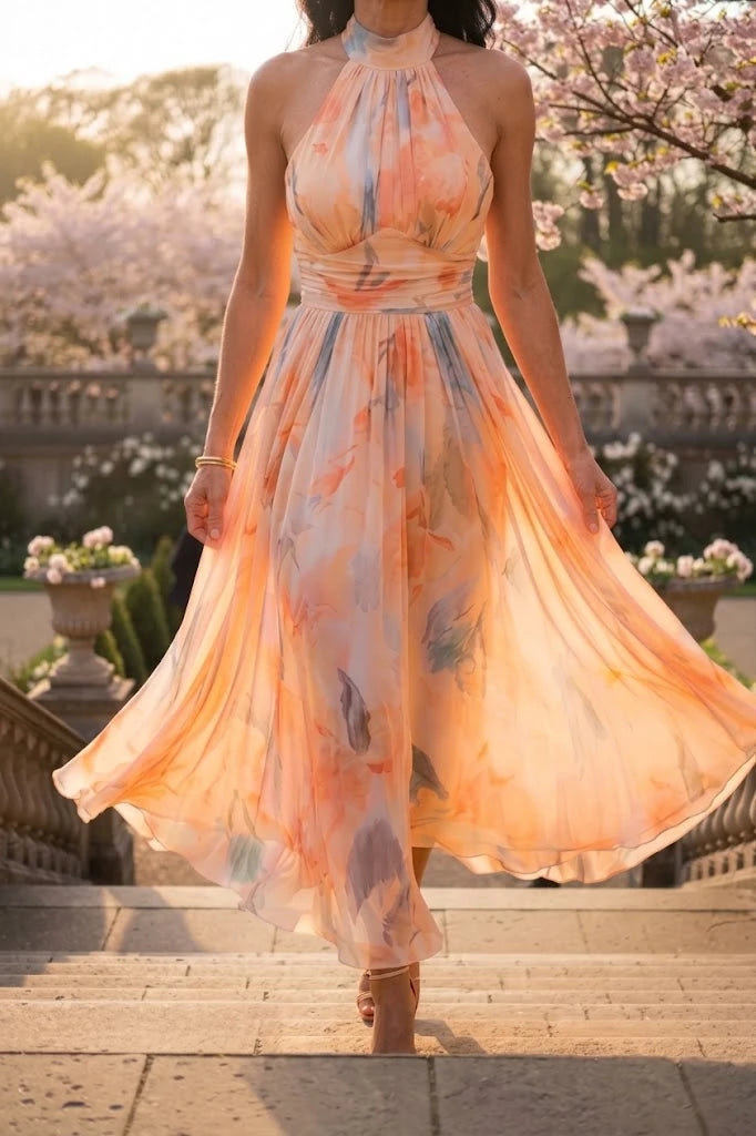 Elin | Soft Halter Midi Dress