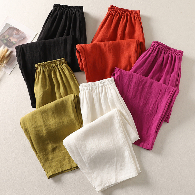 Amelia Ashcroft™ | Relaxed Linen-Cotton Trousers