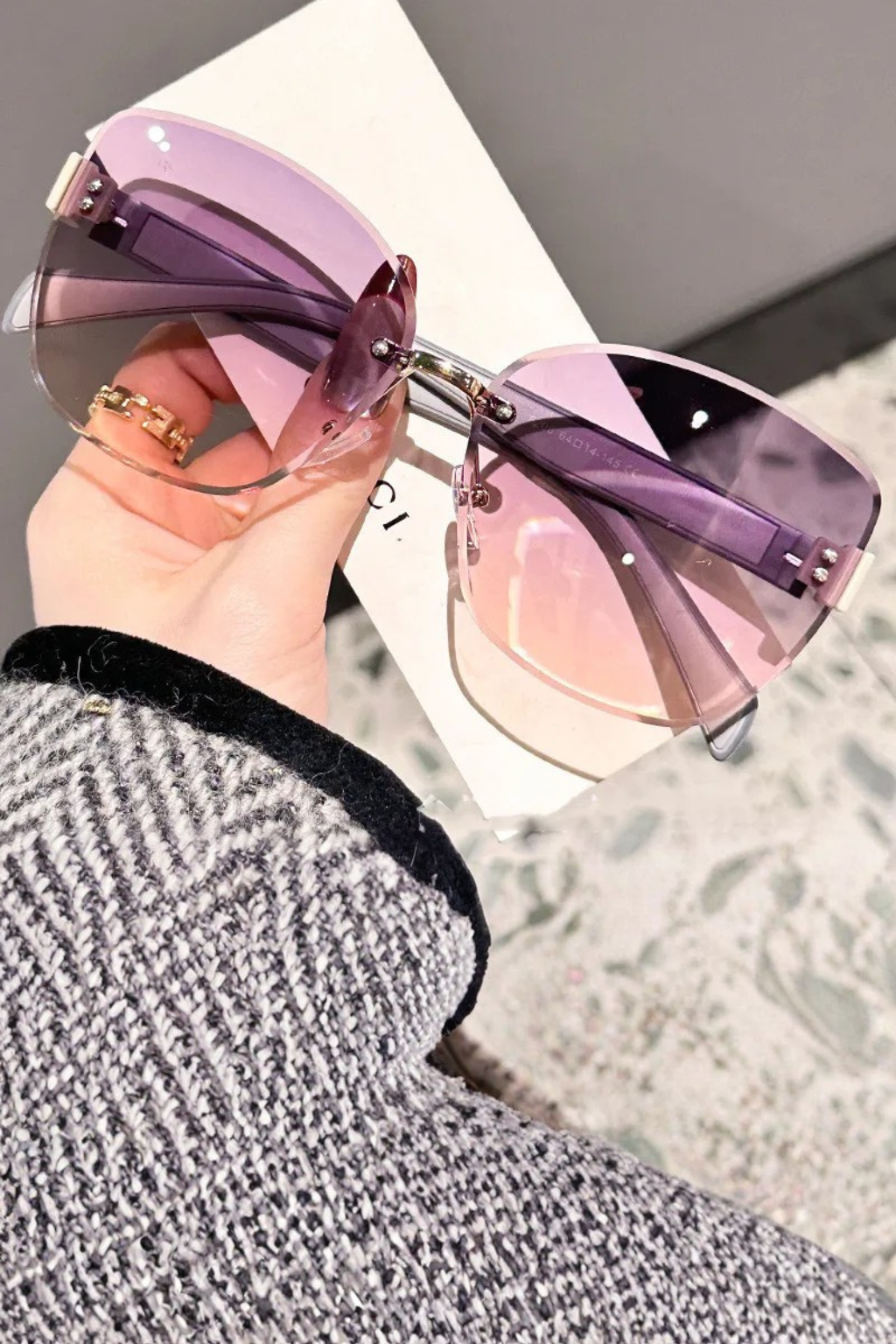 Kalina | Rimless Cat Eye Gradient Sunglasses