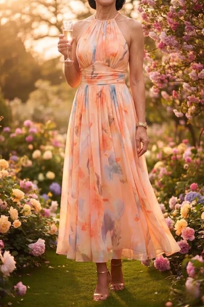 Elin | Soft Halter Midi Dress