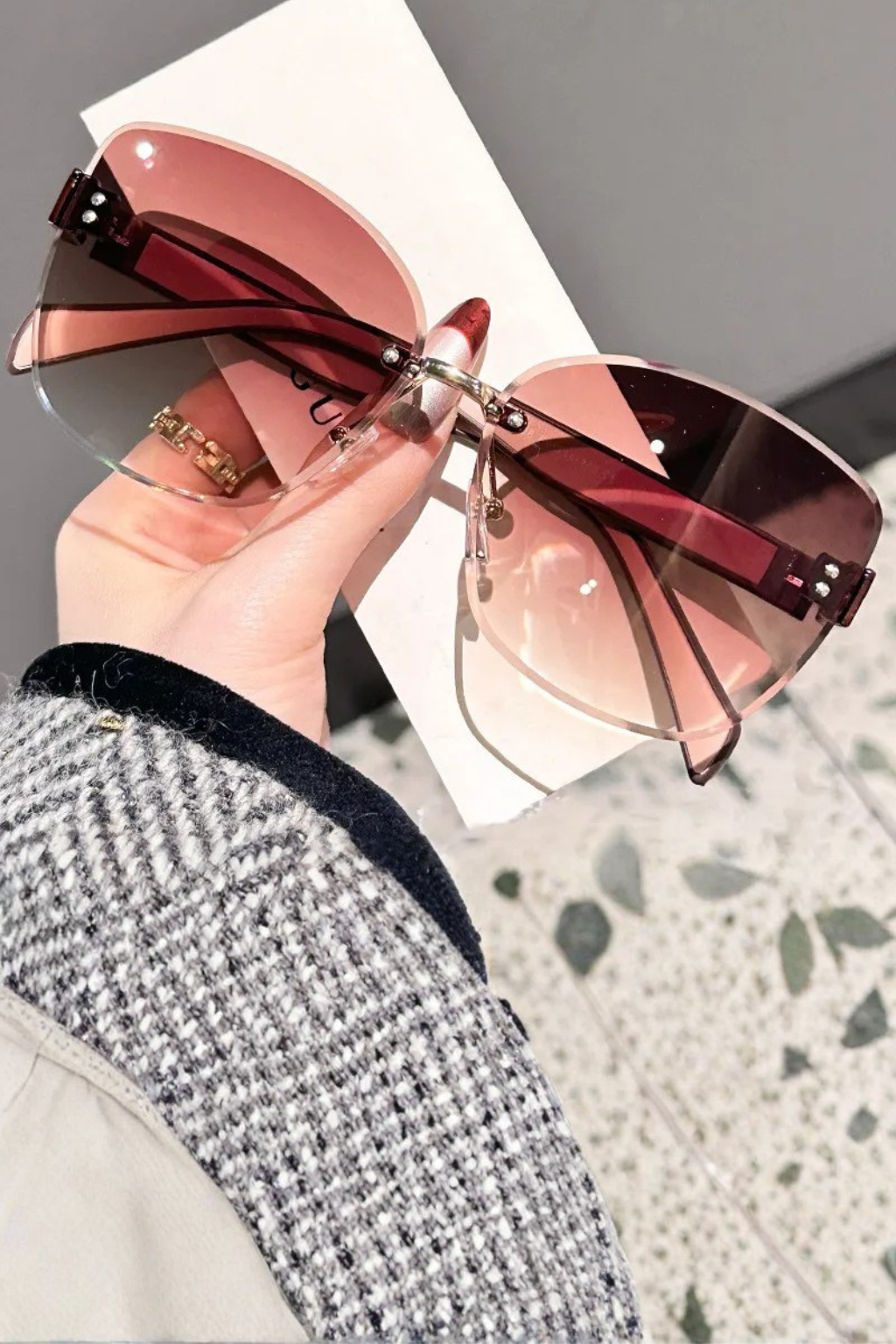 Kalina | Rimless Cat Eye Gradient Sunglasses