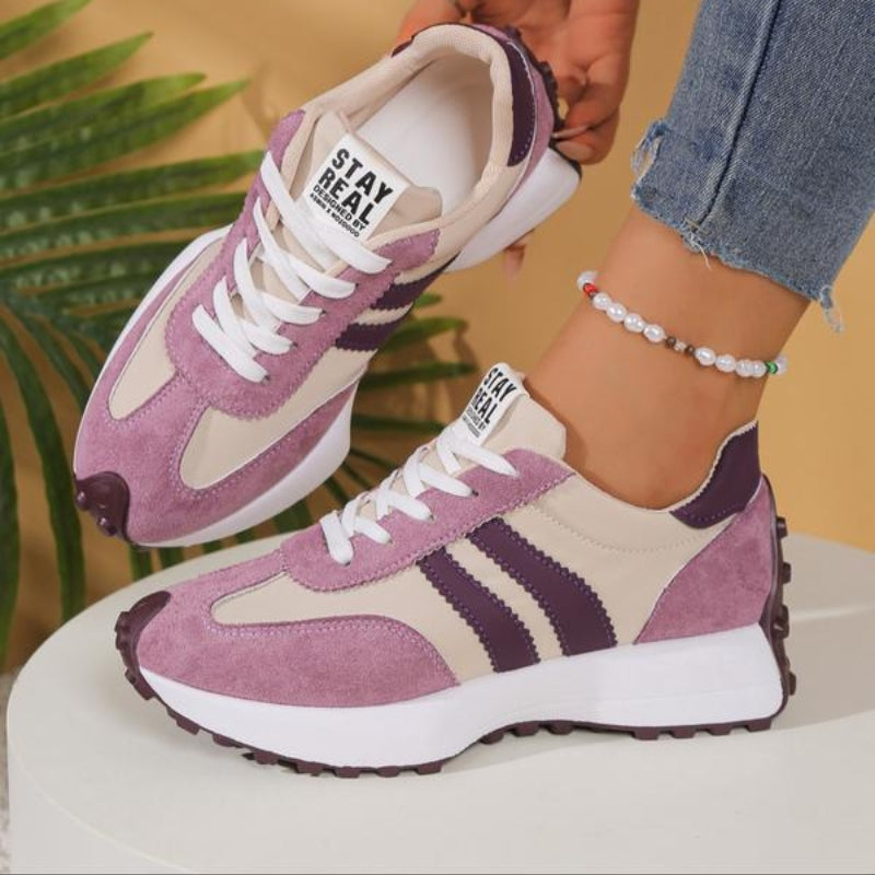 Remi | Retro Stripe Lace-Up Sneakers