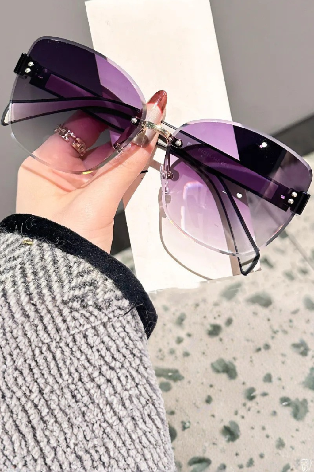 Kalina | Rimless Cat Eye Gradient Sunglasses