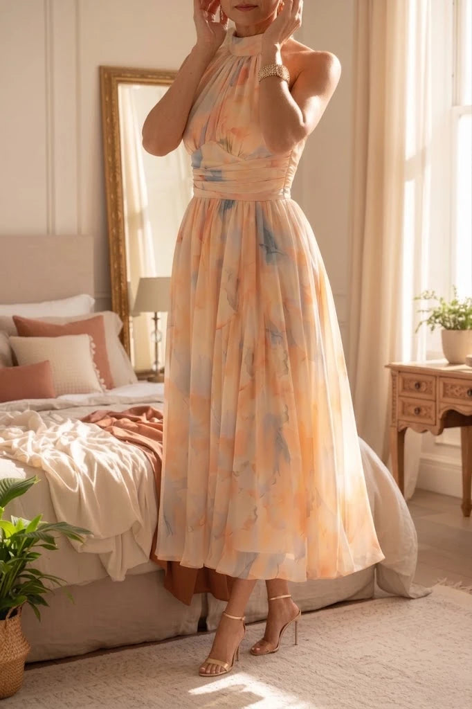 Elin | Soft Halter Midi Dress