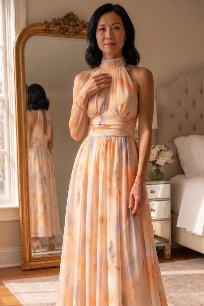 Elin | Soft Halter Midi Dress