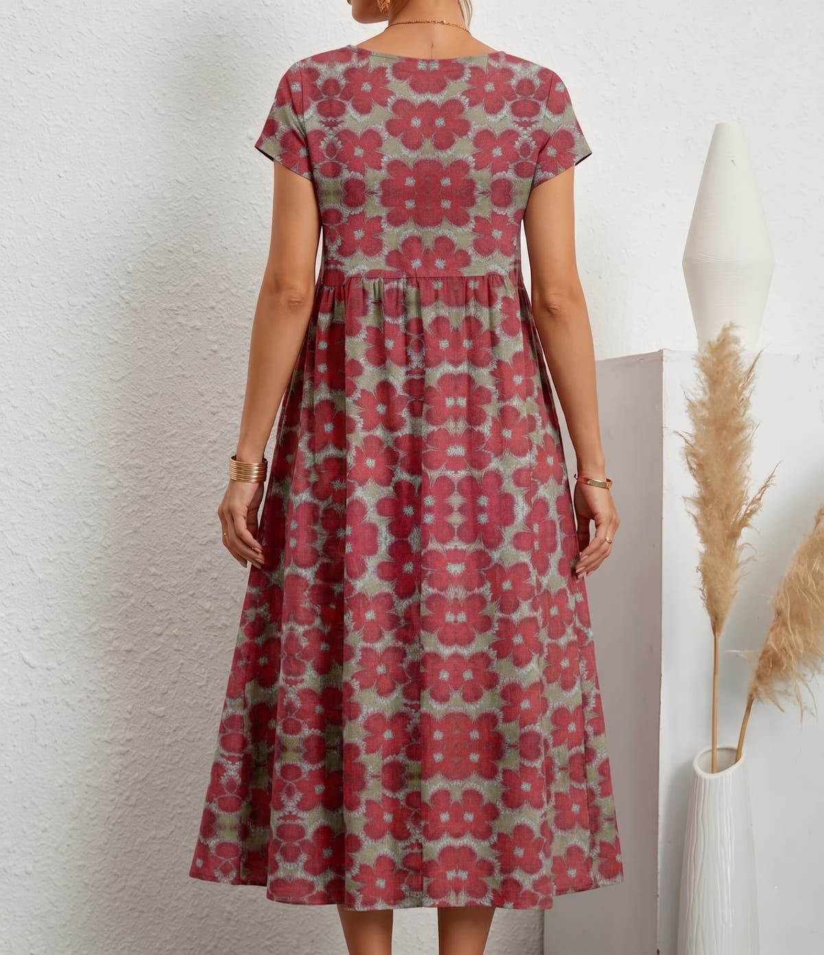 Aurelia™ — Timeless Grace Floral Midi Dress