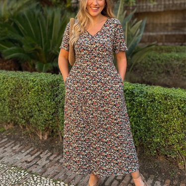 Maddie V-Neck Short Sleeve Dress