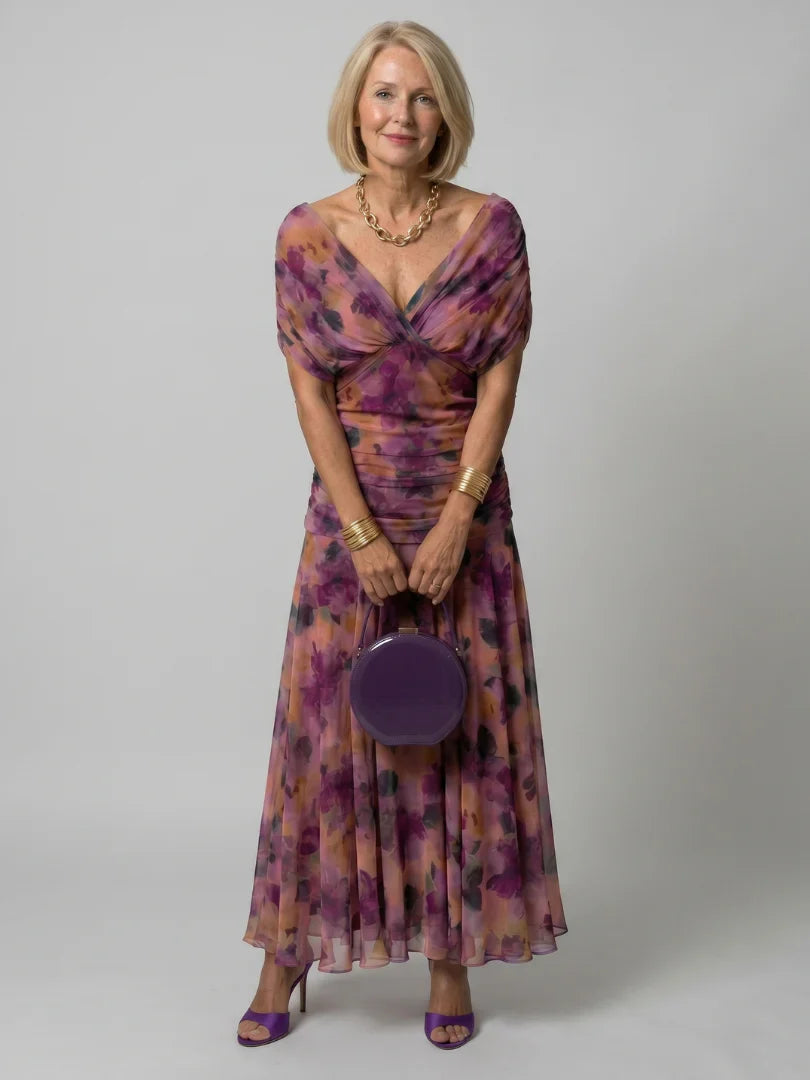 Calen | Off Shoulder Flow Midi Dress