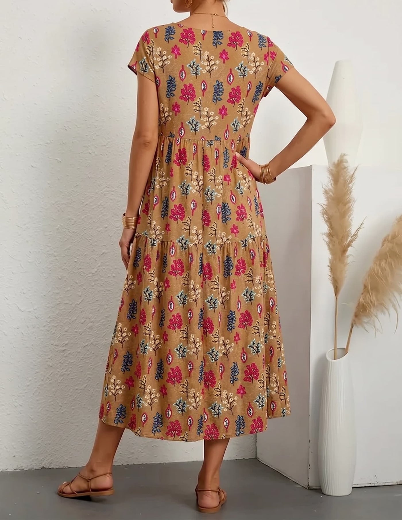 Aurelia™ — Timeless Grace Floral Midi Dress