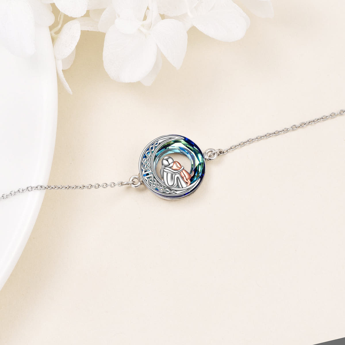 Sterling Silver Adjustable Dog Charm Bracelet