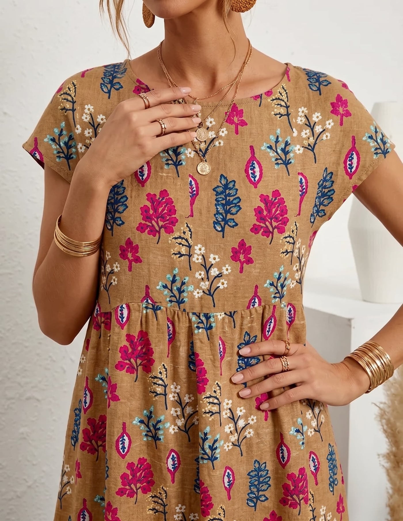Aurelia™ — Timeless Grace Floral Midi Dress