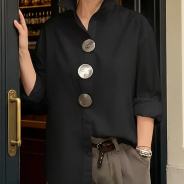Rosaline | Statement Button Stand Collar Blouse