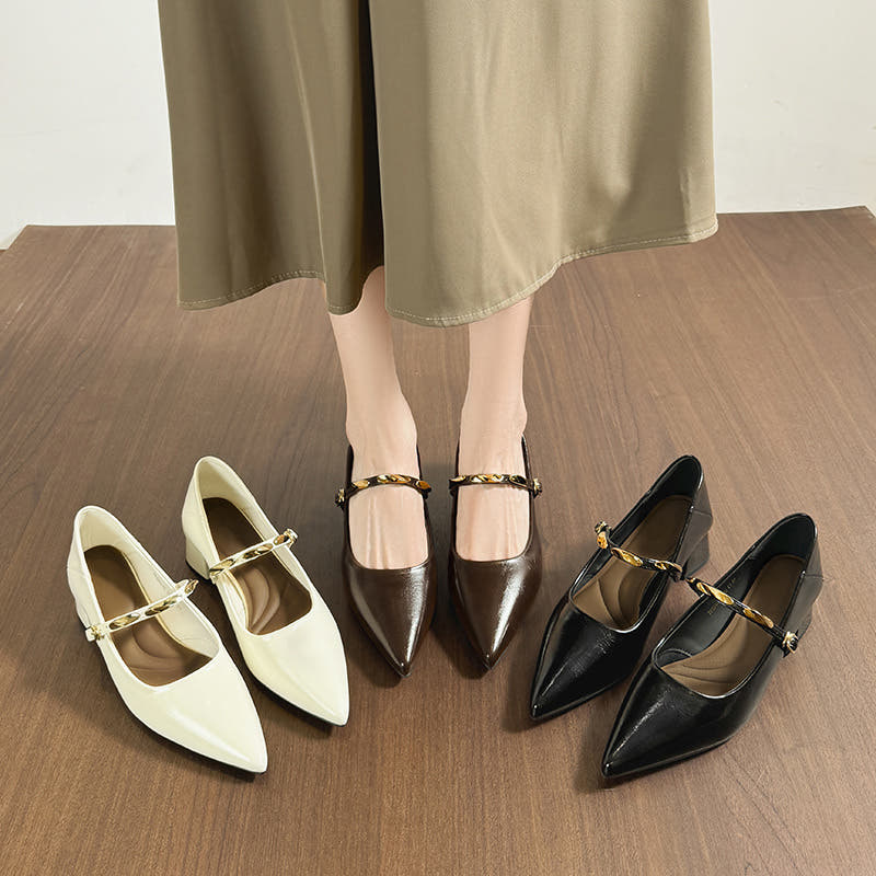 Eloria Lambskin Mary Janes