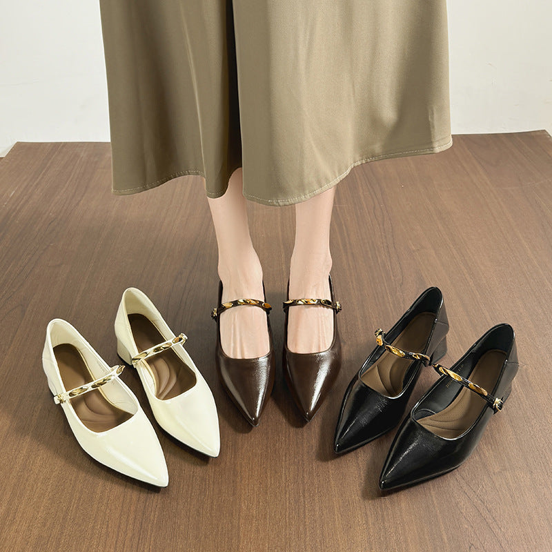 Eloria Lambskin Mary Janes
