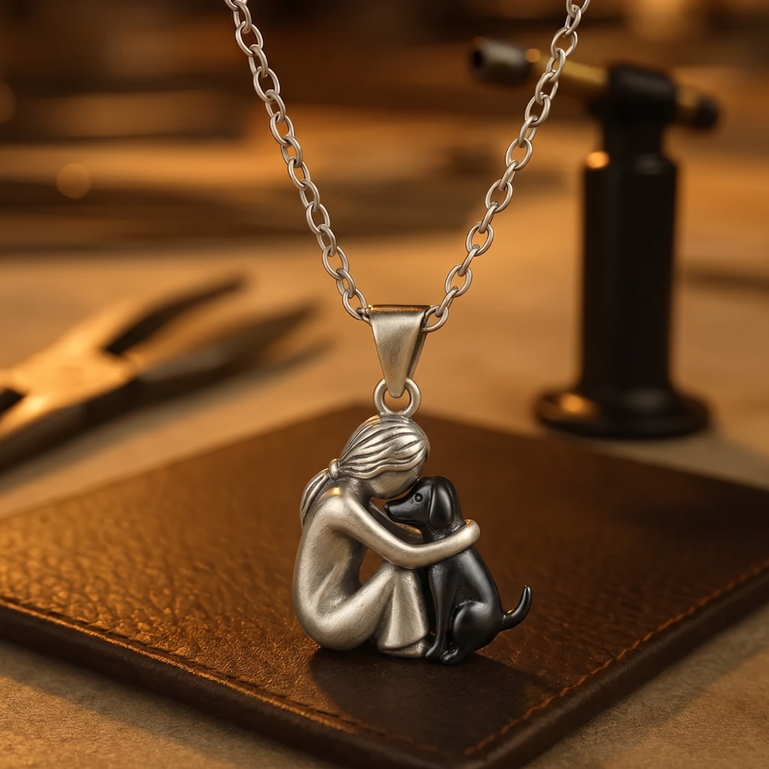 Embrace Dog Pendant Necklace – A Symbol of Love & Loyalty