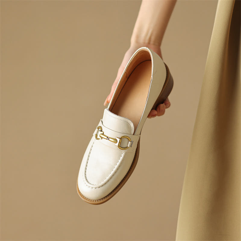 Virelle Metal-Bit Leather Loafers