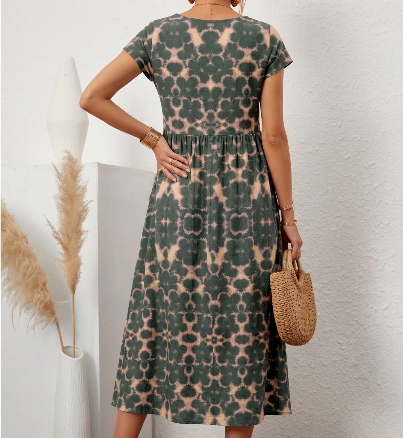 Aurelia™ — Timeless Grace Floral Midi Dress