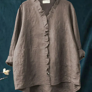 Lily | Casual Shirt with Ruffles in Cotton and Linen