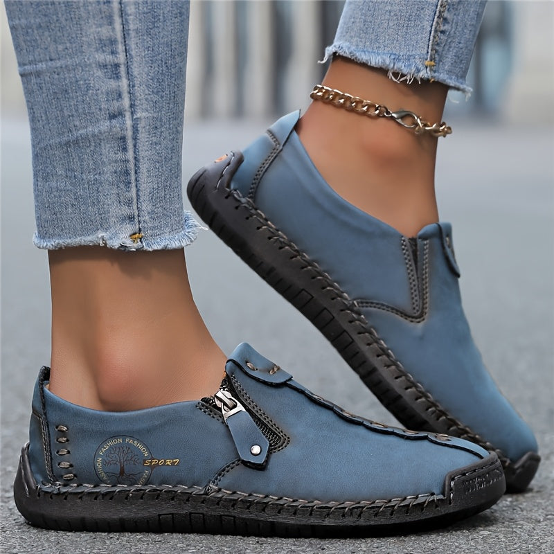 Belle | Wide-Fit Side-Zip Loafers