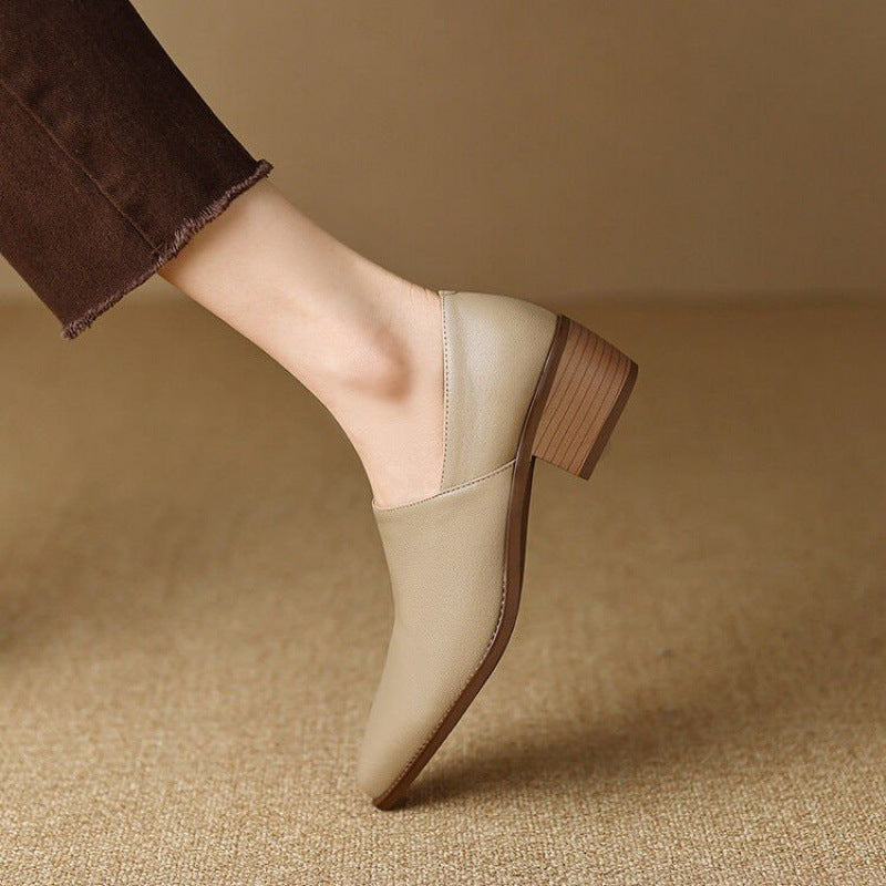 Marquette Square-Toe Leather Slip-On