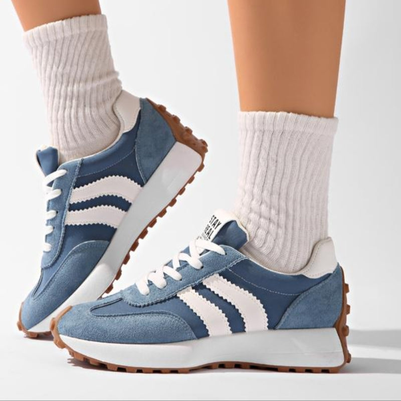 Remi | Retro Stripe Lace-Up Sneakers