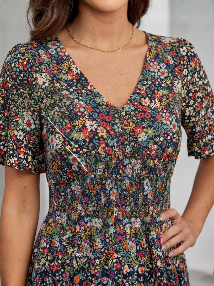 Maddie V-Neck Short Sleeve Dress