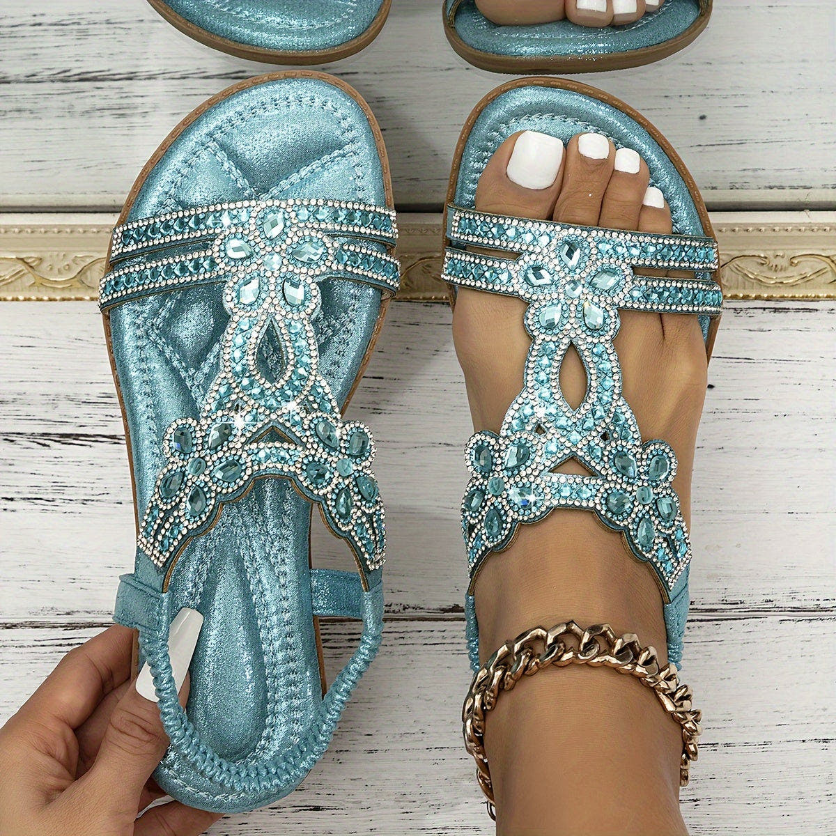 Estella | Boho Stretch Strap Sandals