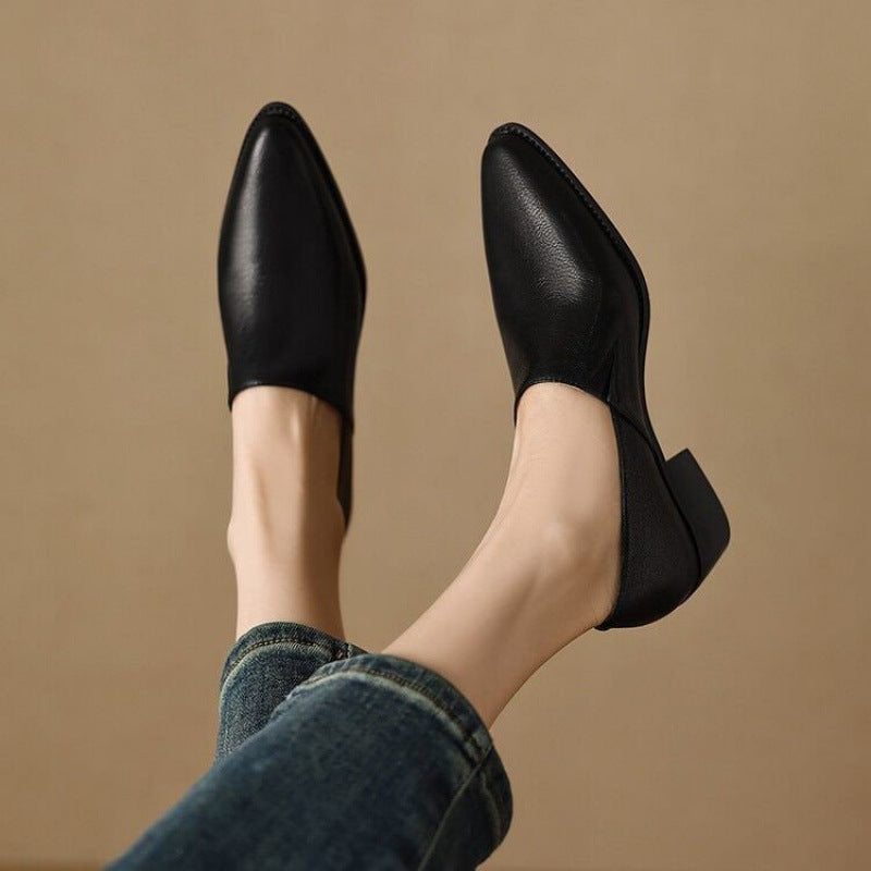 Marquette Square-Toe Leather Slip-On
