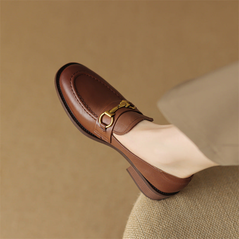 Virelle Metal-Bit Leather Loafers