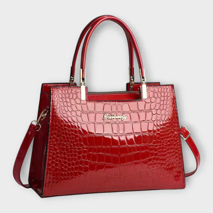 Maison Verdelle - Shiny Crocodile Skin Pattern Handbag