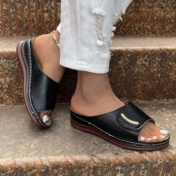 Rowenna | Perforated Slip-On Wedges