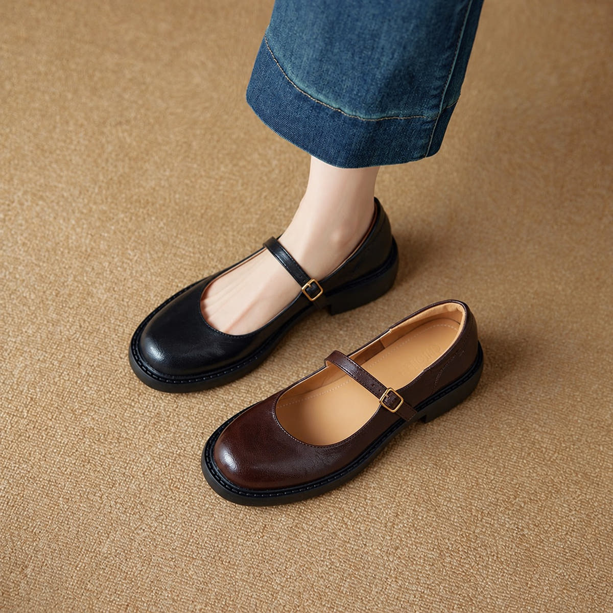Ruelle Leather Mary Janes