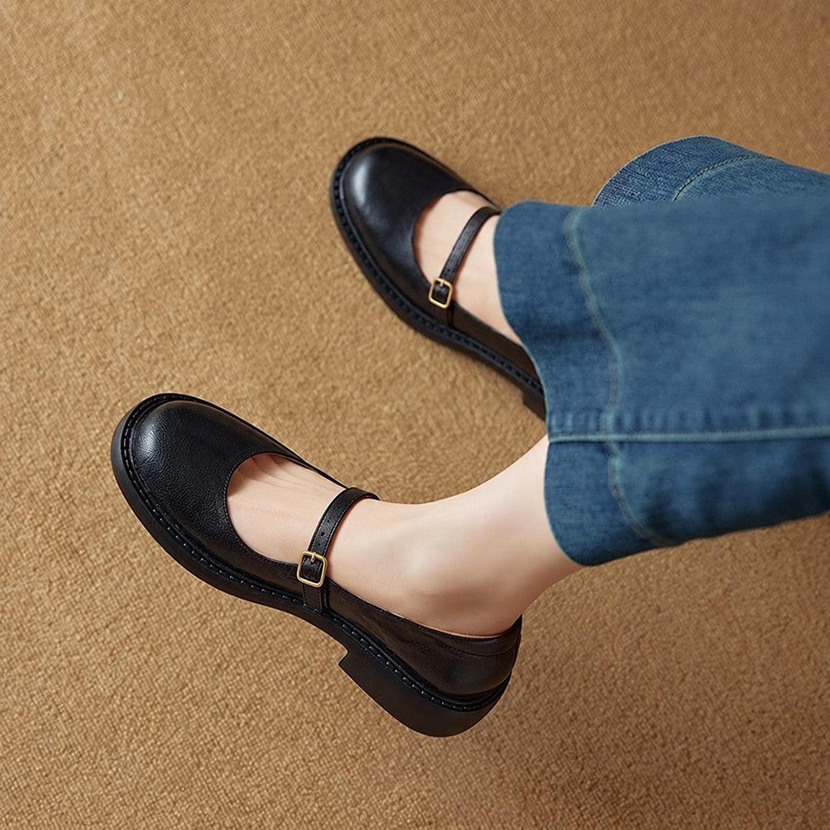 Ruelle Leather Mary Janes