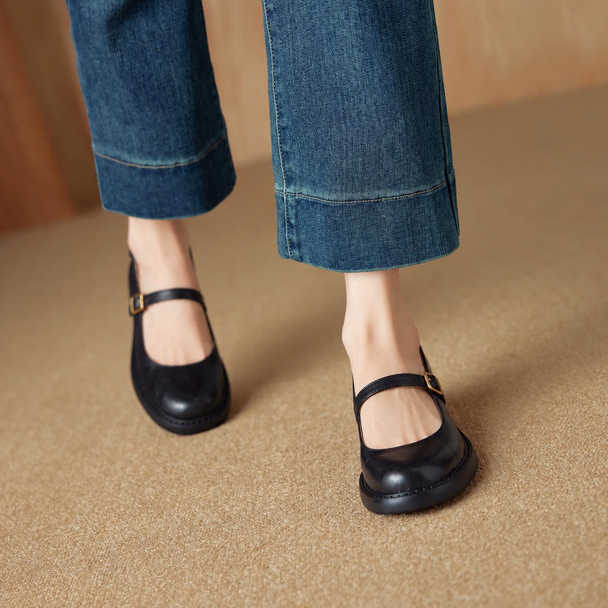 Ruelle Leather Mary Janes