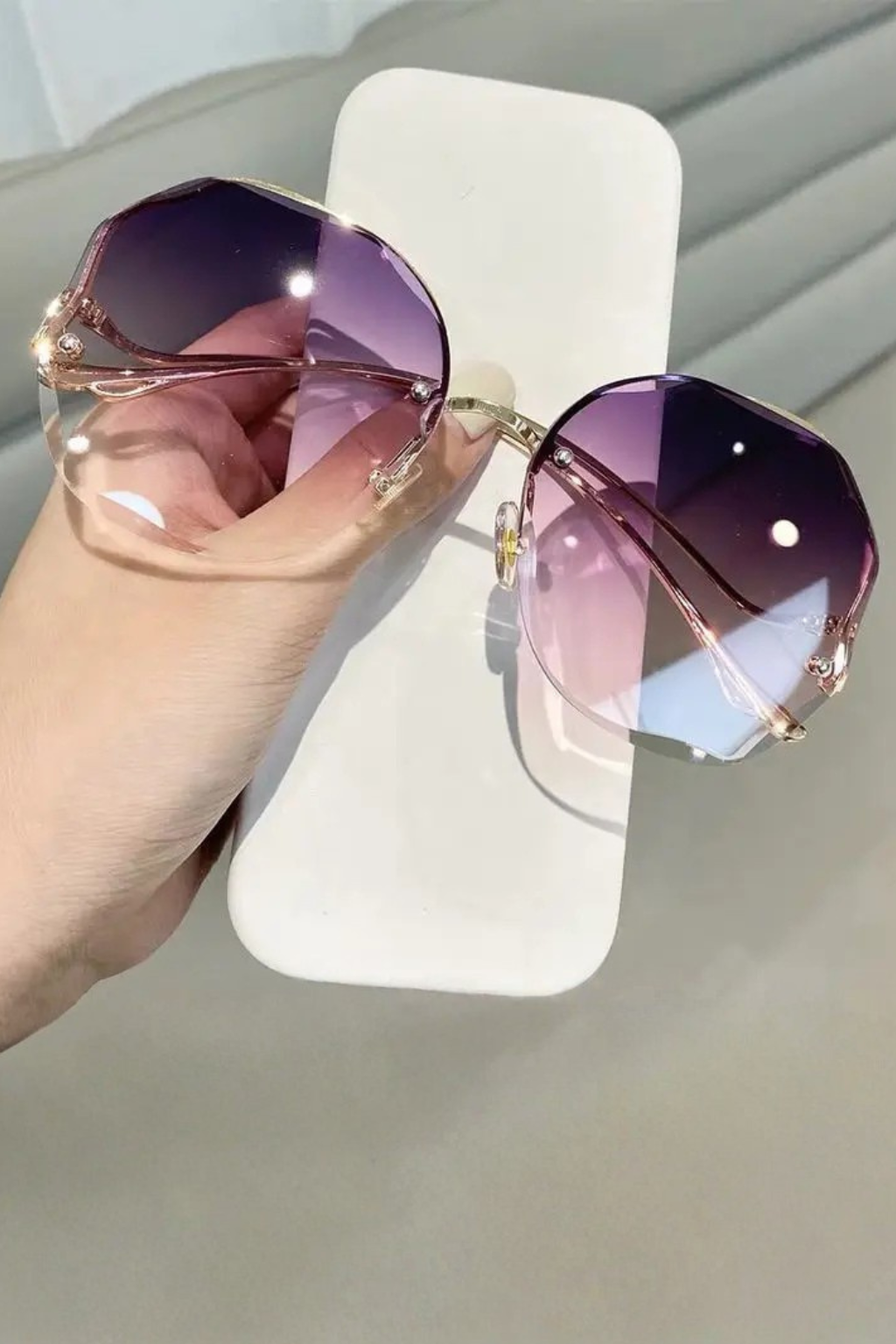 Edie | Rimless Oversized Gradient Sunglasses