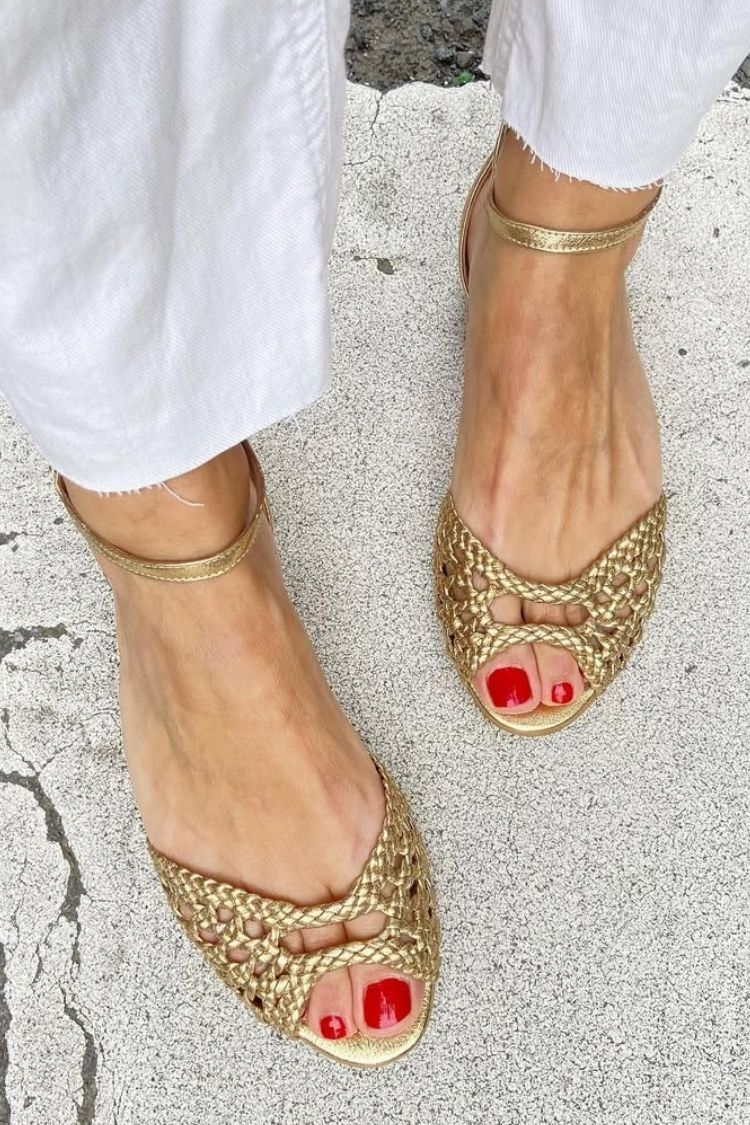 Isadora™ | Gold Braided Sandals