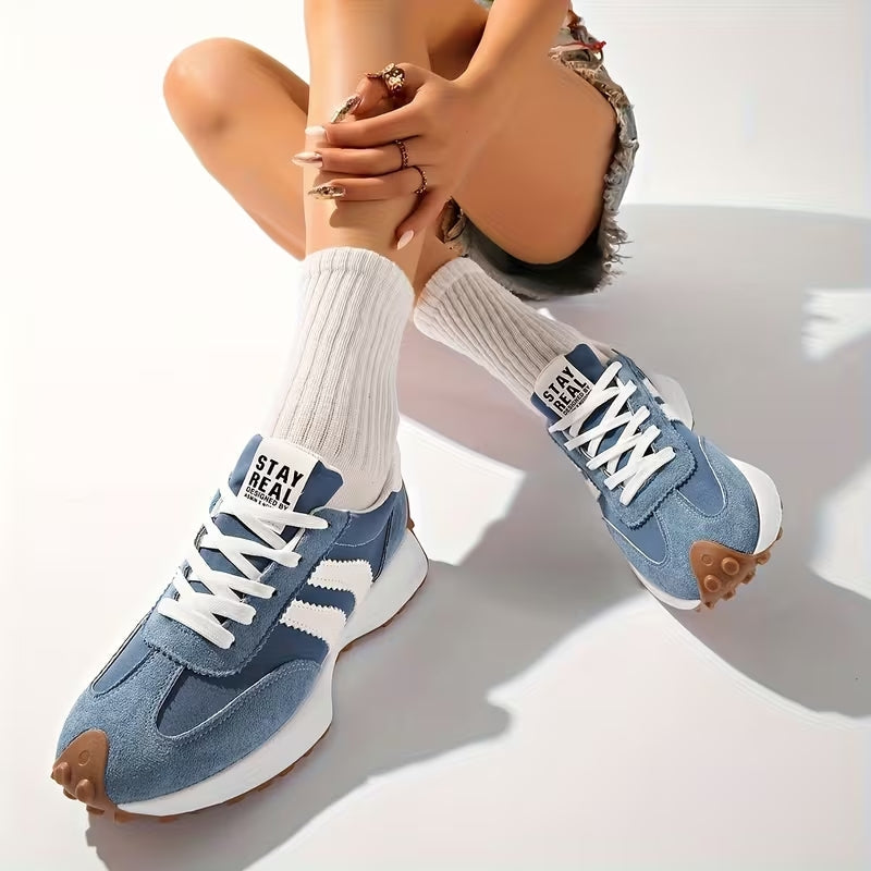 Remi | Retro Stripe Lace-Up Sneakers