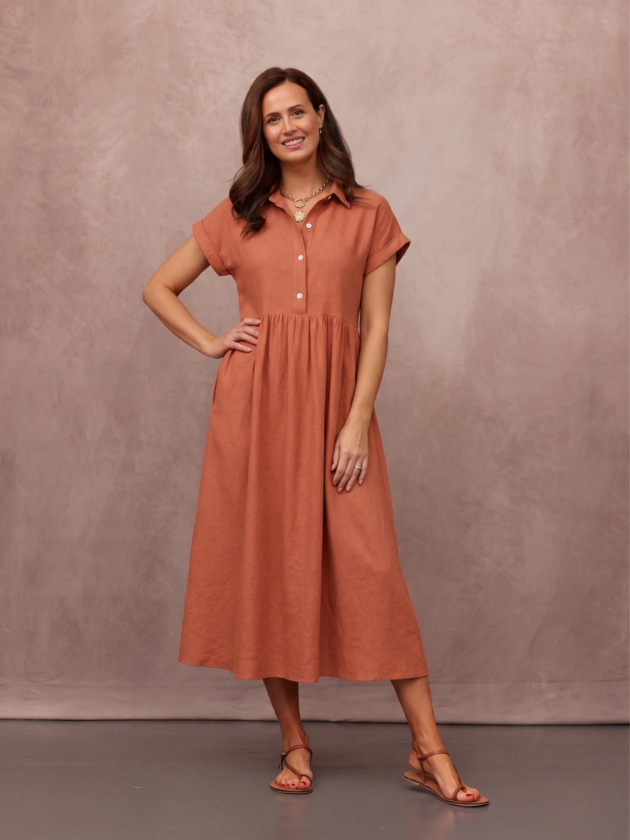 Rhiona Linen Shirt Dress