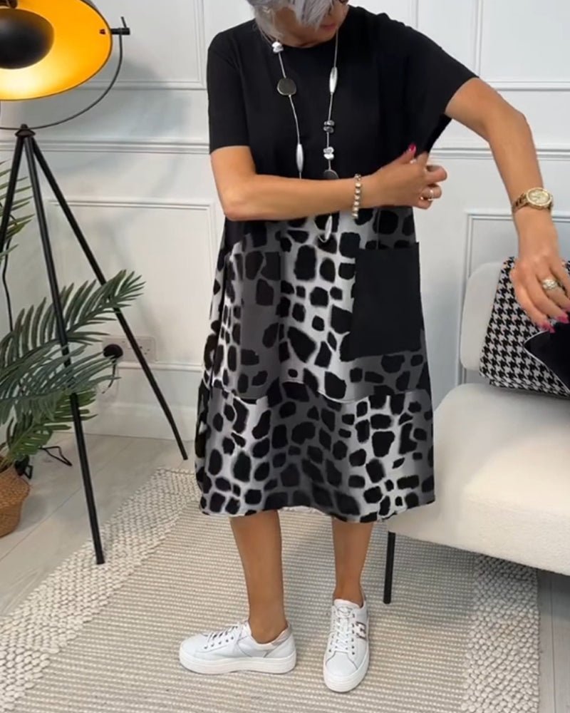 Zara | Printed Midi Dress With Pockets