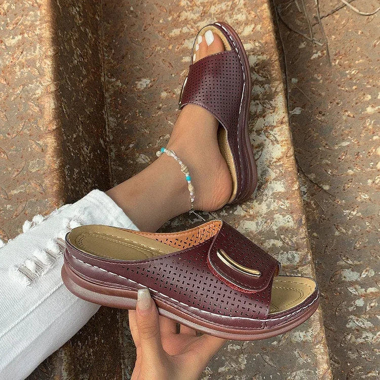 Rowenna | Perforated Slip-On Wedges