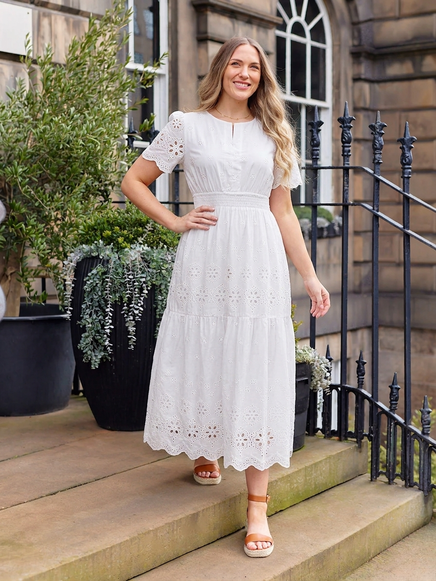 The Georgie Tiered Broderie Dress