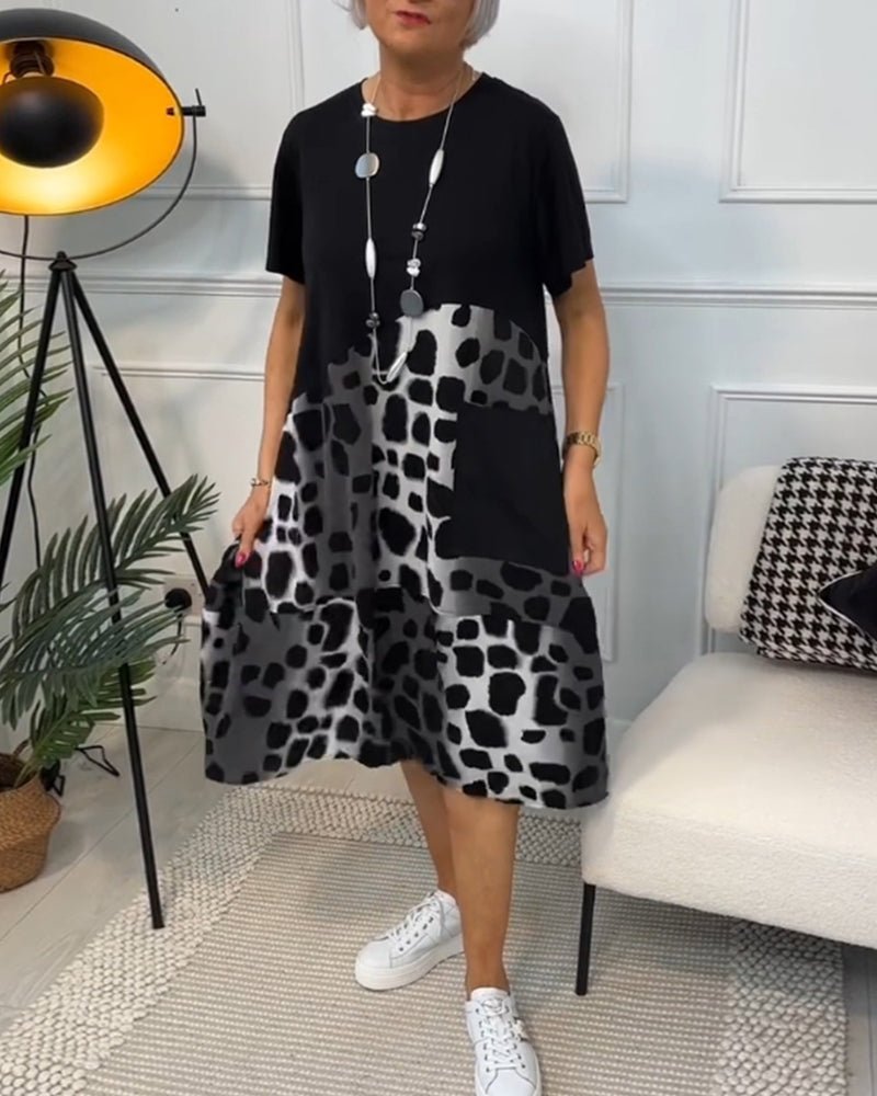 Zara | Printed Midi Dress With Pockets