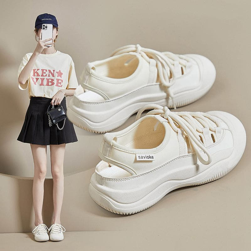Una | Breathable Cut-Out Platform Shoes