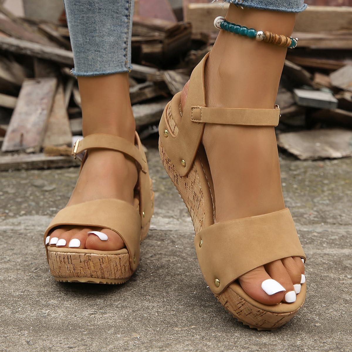 Elaria | Ankle Strap Wedge Sandals